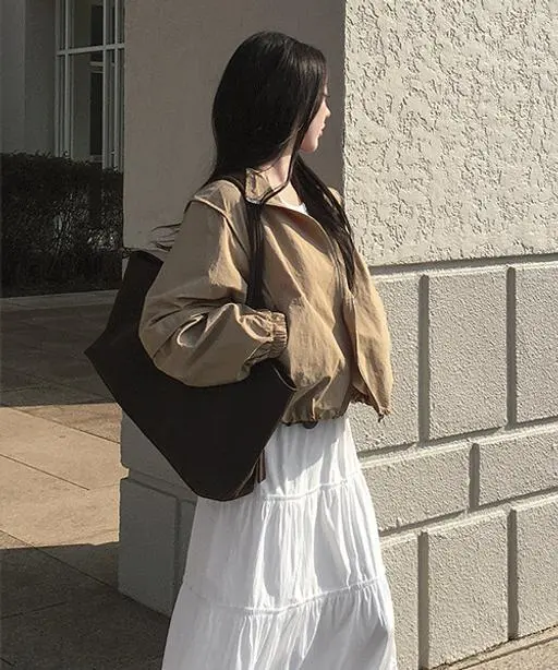 [봄신상] 포센 하이넥 스트링 절개 바람막이 -3 color