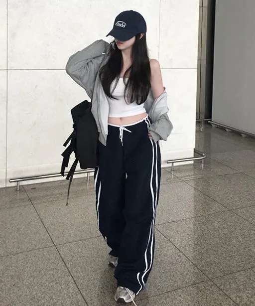 [봄신상] 아카브 나일론 트랙 와이드 롱 팬츠 -4 color