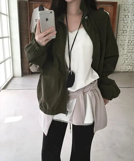 [봄신상] 하이던 하이넥 스트링 나일론 바람막이 -5 color