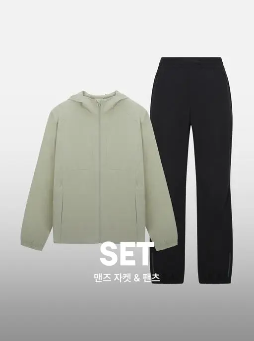 [SET] 맨즈 ABC 우븐 자켓 AMSFJK101 & 맨즈 ABC 우븐 스트레이트 팬츠 AMSFLP101