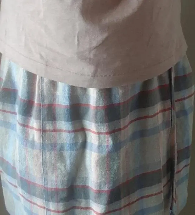 체크 리넨  반바지
