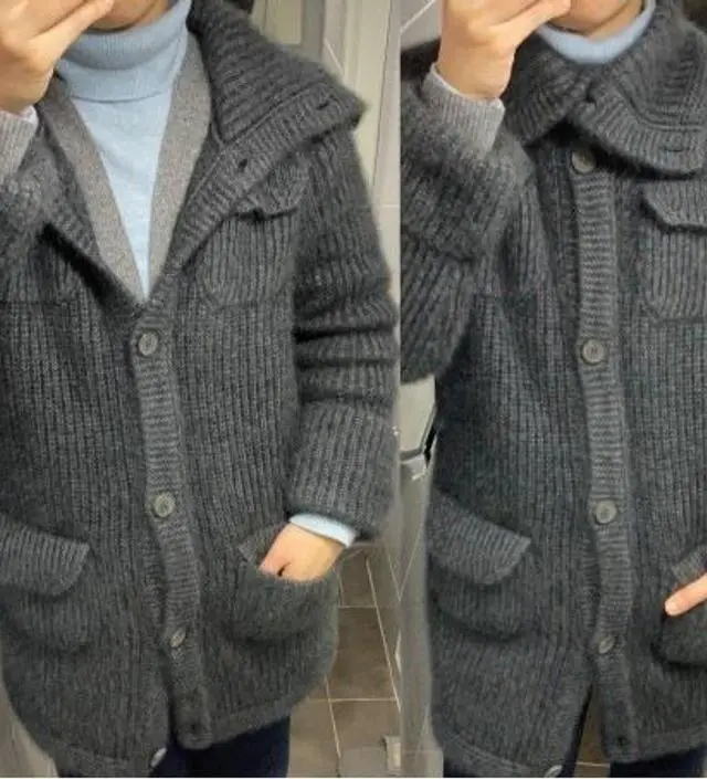 차콜 스웨터 자켓
