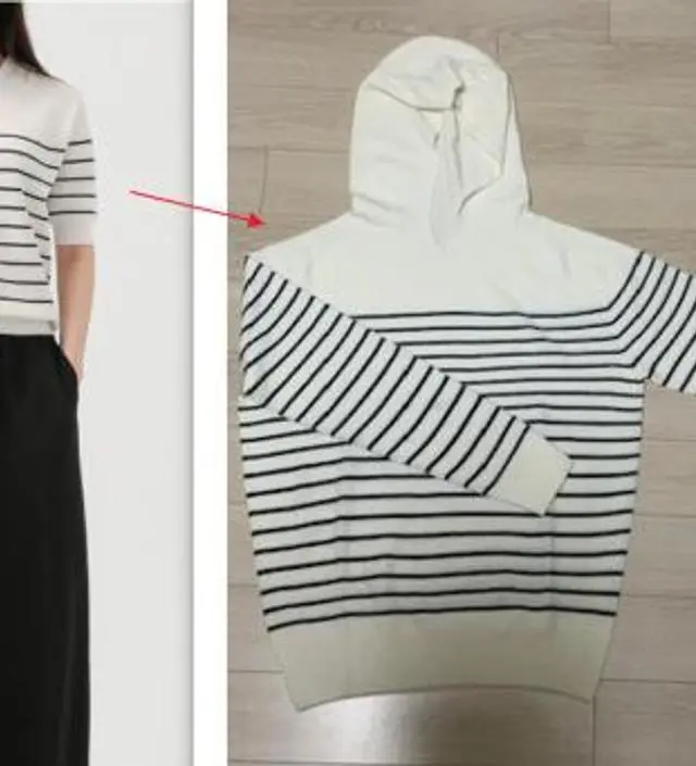 실제 제품은  전혀 다른 옷이 왔습니다.
