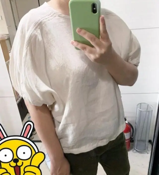 귀여운 린넷 상의
