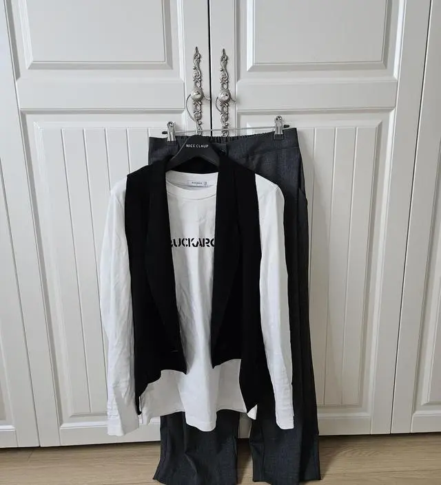 테일러드 와이드레그 팬츠랑
