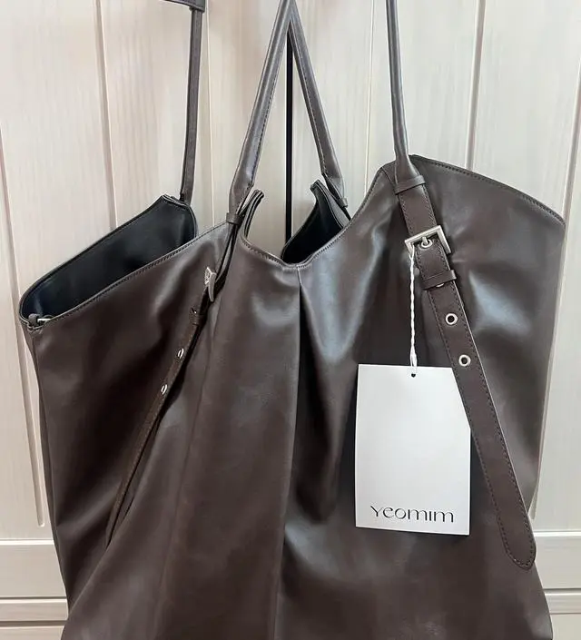★YEOMIM★ belted shopper bag choco brown yeo-290 MUSINSA | YEOMIM belted shopper bag (choco brown)