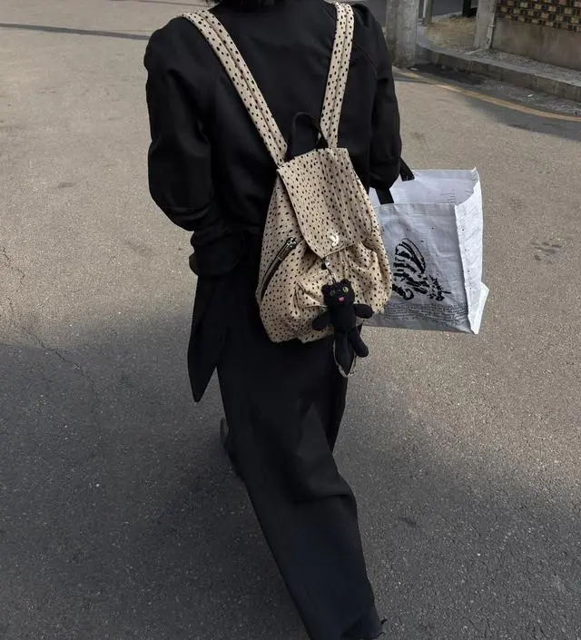 여밈 mini day backpack (dot leopard)