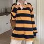 임부복*스트라이프럭비카라 임산부티셔츠