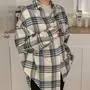 임부복*밀크모직체크 박스셔츠