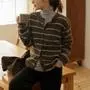 임부복*피넛헤어스트라이프 니트가디건