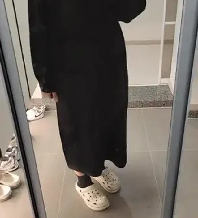 현재 21주 임산부에요. 편하고 따뜻한 원피스 알아보던 중에 주문해봤는데 길이도 좋고