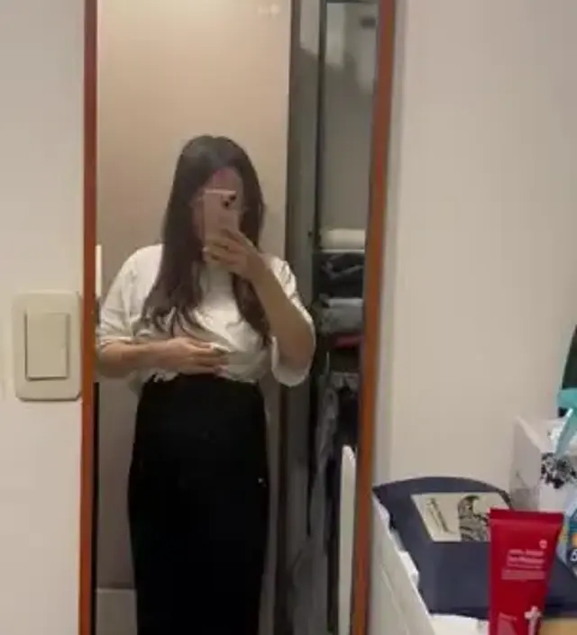 27주차 155cm 57kg 키작맘으로 골랐더니 기장 안 줄여도 되서 좋고 바지 넘 편합니다!!