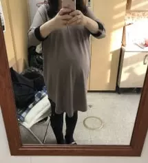 소매배색티셔츠랑 레깅스랑 같이 입었는데
