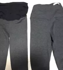 다른 임부전용 쇼핑몰에서 주문한 키작은 엄마용 레깅스랑 비교해봤어요~ 왼쪽은 소임꺼