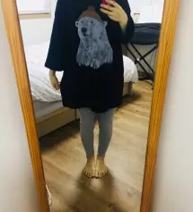 사진이 거꾸로 되서 보기 어렵지만 검정이랑 메란지? 두 개 키작맘으로 구입했어요~ 아