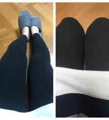 찰떡 스판이라는 이름처럼 몸에 착 감기는 느낌이 아주 편안해요.
