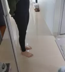 사이즈도 적당. 다리 길이도 짧지 않고 길어서 좋아요. 양말 신고 레깅스 입어도 잘 가