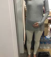 165.5CM 56kg(18주) 55사이즈여자입니다.
