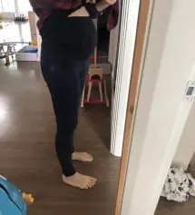 165cm에 몸무게 60.7키로구요, 지금 28주차에요 
