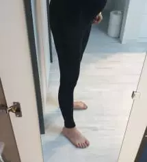 161/56/31주에요~사이즈 고민했는데 M사이즈 잘 맞네요. 만삭되면 배는 좀 타이트할수도