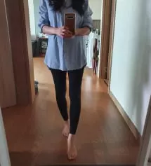 현재 32주라 배가 부쩍커졌는데 레깅스가 너무너무 편해요!! 키작녀에 마른55였어서 M사