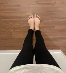 레깅스가 불편해서 임부복 레깅스 주문했어요! 입자마자 부드럽게 쑥 들어가요! 16주인