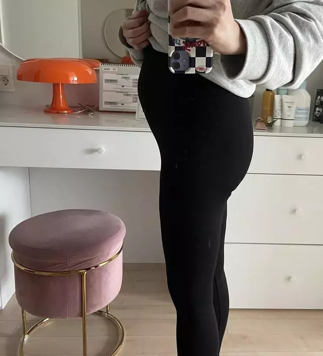 161 키작맘 기장 딱 좋네요~ 임부복바지보다 레깅스가 더 편하네요 얇아서 봄 오면 입으