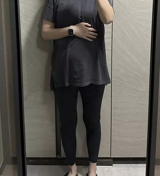 168/60 21주 경산모예요! 첫째 임신 때 다른 곳에서 산 레깅스가 자꾸 흘러내려 불편했