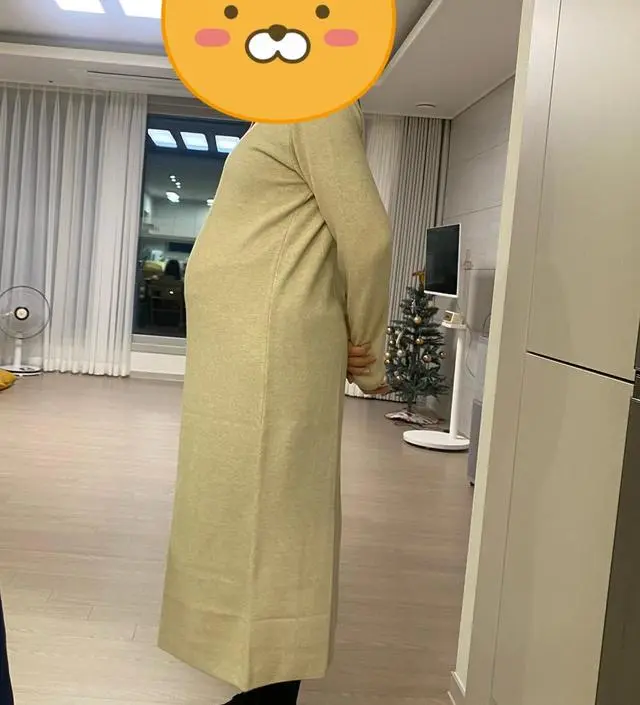 둘째 임신이라 배가 빨리 나와서 
