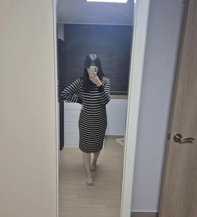 임신하고 살이 10키로가까이 쪘는데 지인이 이거입은거 보고 살별로 안찐거같아보인다고