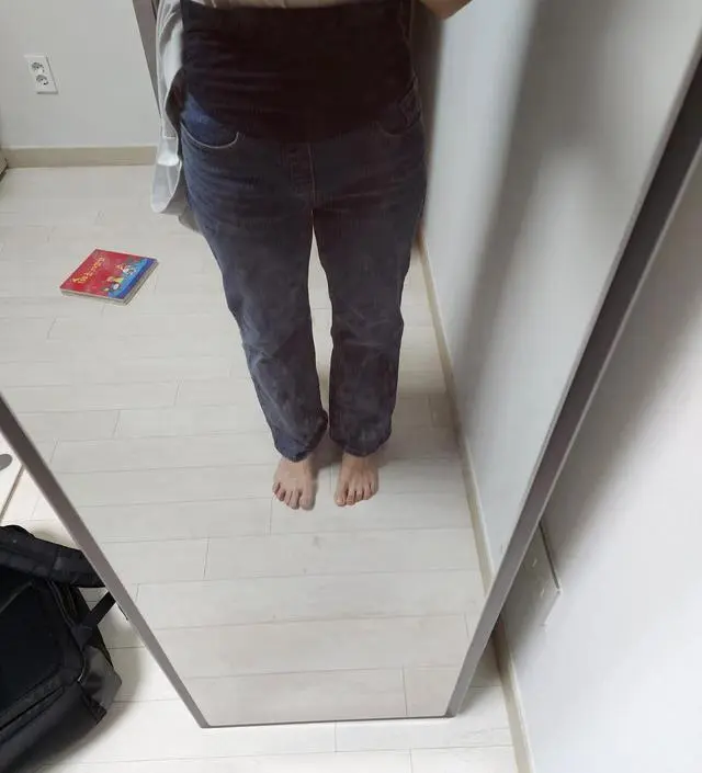 키작맘 사이즈라 기장이 딱 발목까지 덮어줘서 좋아요.
