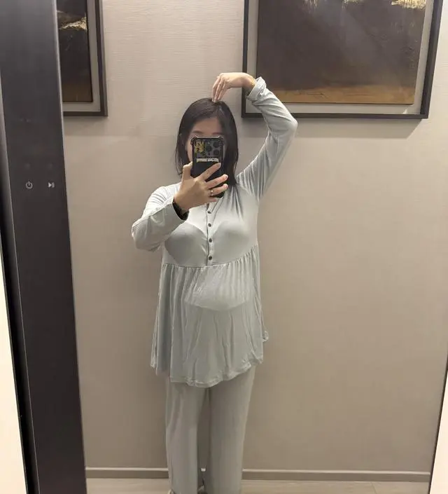 임신중이지만 미리 수유복사서 입어보려고 샀어요