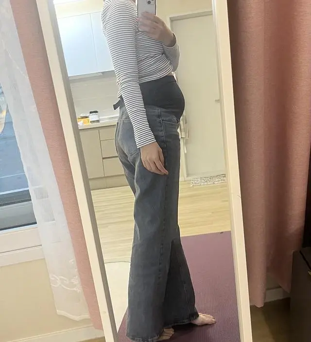13주차인데 배만 나와서 좋아하던 청바지를 다 못입게 됐는데 요거 입으니 좋네요, 원래