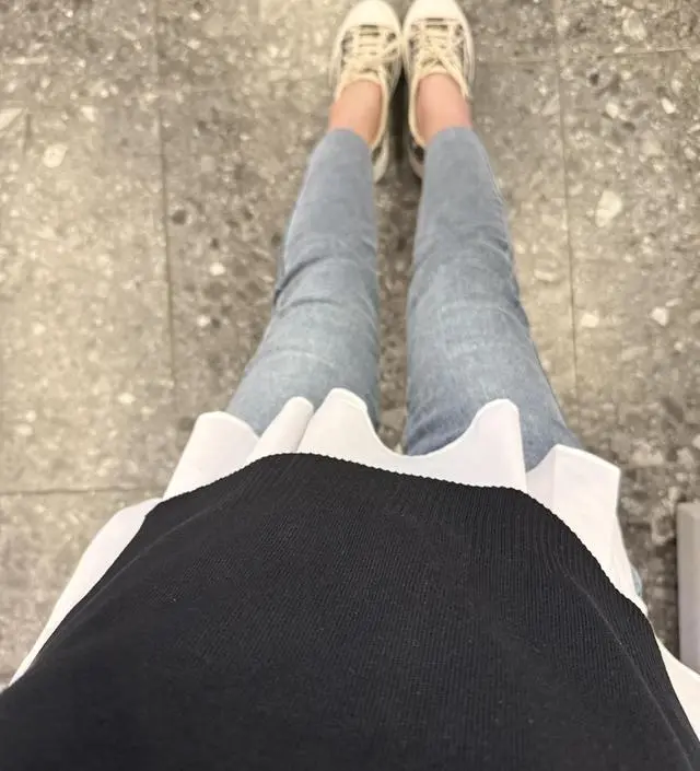 임신27주 55kg s싸이즈 33주까지는 입을수 있을꺼 같아요.