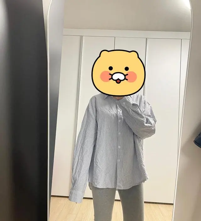 생각보다 면이라 쭈굴쭈굴해서 다림질을 해야할 거 같아요. 길이도 제 생각보다는 약간