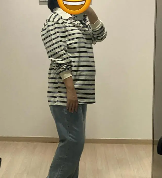 청바지에도 괜찮고, 슬랙스에도 무난하게 맞는 스타일이에요! 요즘같은 간절기 봄에 바