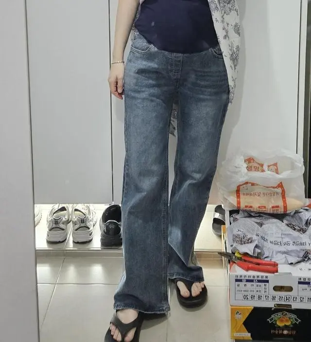 허리 사이즈 조절이 돼서 너무 편해요!!! 
