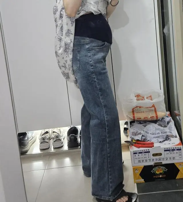 허리 사이즈 조절이 돼서 너무 편해요!!! 
