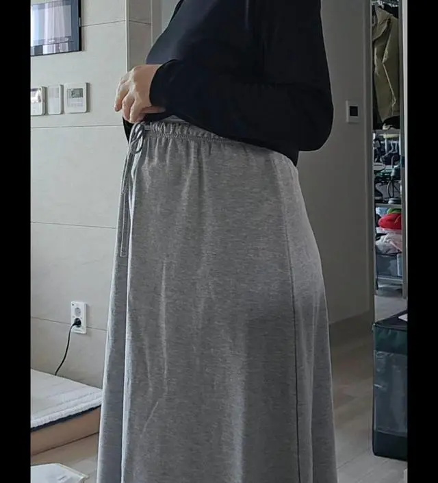 제키158에는 길긴 길어요. 발목이 보일락말락 하는 느낌. 지금은 배가 많이 나와서 많이