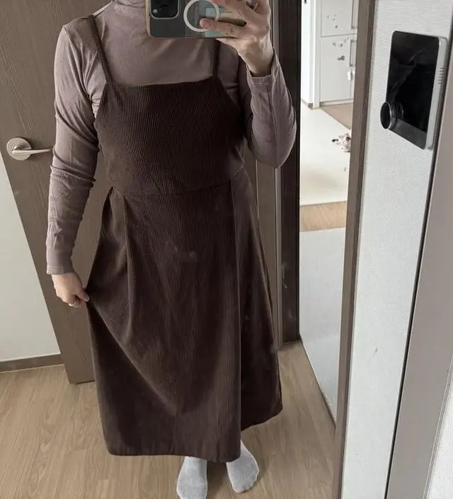 출산한 지 오래되었지만 임부복 너무 편해요~ 따뜻하고 편합니다. 모델분처럼 예쁜 핏이