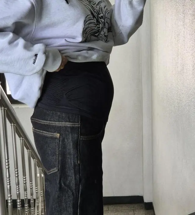 18주차 배가 꽤나왔어도 청바지가 입고싶어서 구매. 가을겨울에 내복안입고도 따뜻하게