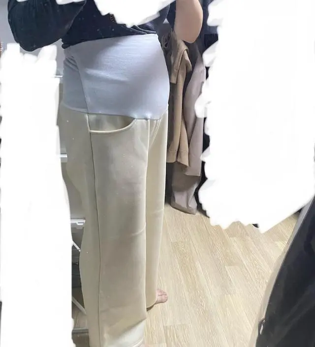 임부복바지 블랙이랑 크림 한 개씩 구매했어요. 상의 색에 따라 밝게 입을때 입으려고 