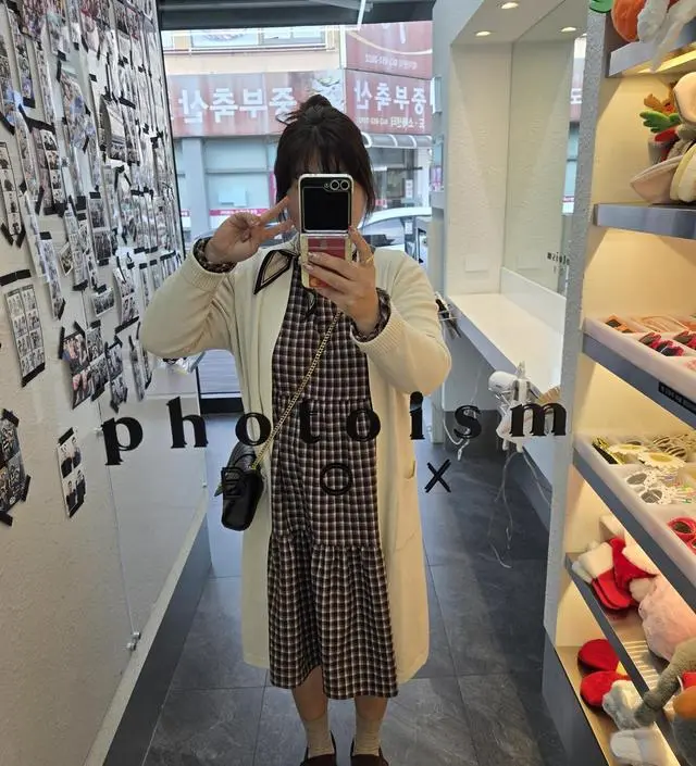 따뜨 핑크체크 원피스
