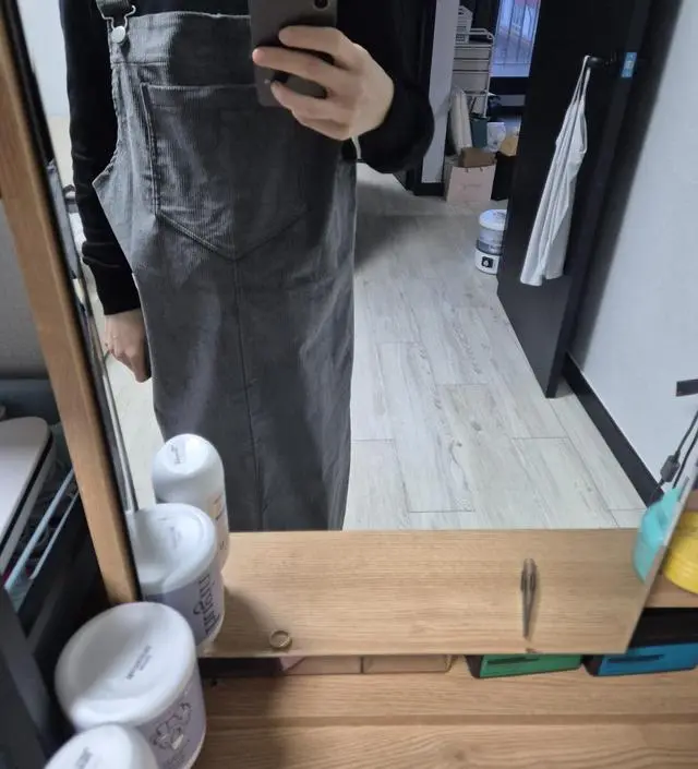 제가 키가 작다보니 좀 길긴해요! 무거운 감도 있지만 귀여워요 !