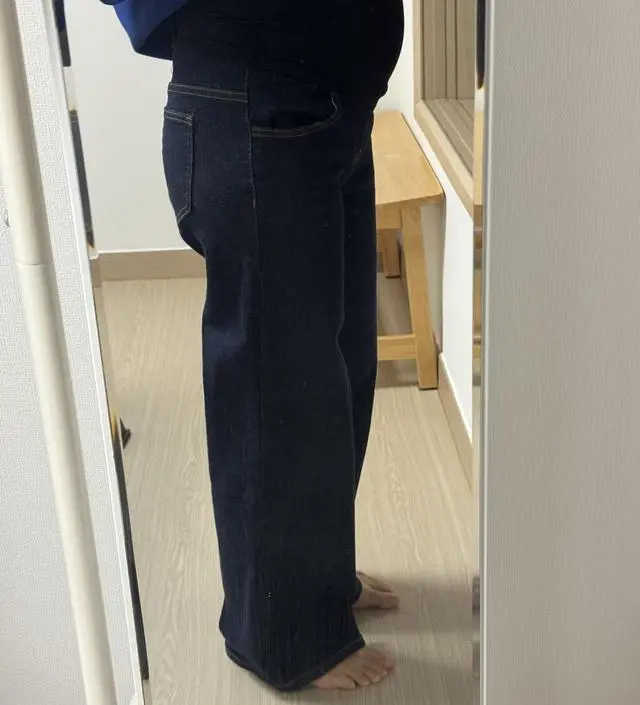 와이드 통도 마음에 들고 배도 편해요 임산부 바지 같지 않고 그냥 유행하는 통 편한 바