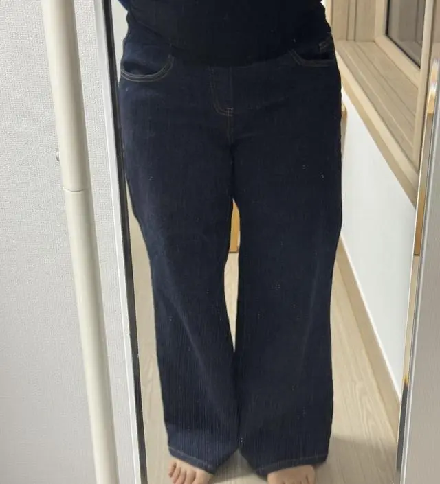 와이드 통도 마음에 들고 배도 편해요 임산부 바지 같지 않고 그냥 유행하는 통 편한 바